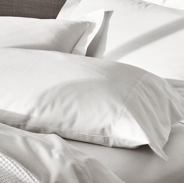 Boll & Branch Percale Hemmed Pillowcase Set - Standard, White - Luxury 100% Organic Cotton - 2 Pillowcases from Quality Threads - Crisp, Cooling - Image 3