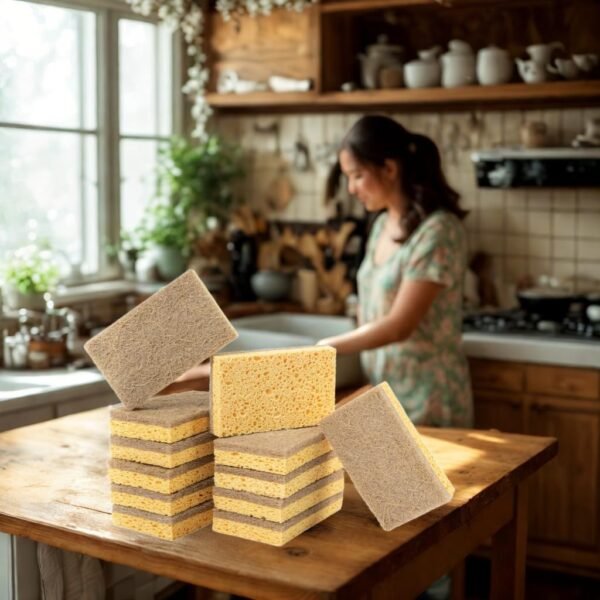 bioGo 24 Pack Biodegradable Kitchen Sponges - Eco-Friendly, Compostable, Natural Cellulose Dish Sponges - Compostable Sponges - Biodegradable Sponges - Cellulose Sponge - Sponges Kitchen - Image 8