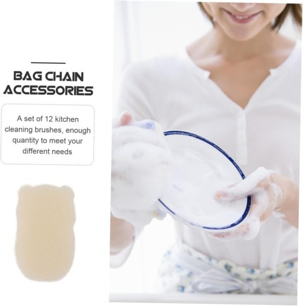 Didiseaon 12pcs Sponge Brush Sink Bowl Washing Tools Natural Loofah Sponge Imitation Loofah Dish Towels Natural Dish Scrubbers Natural Kitchen Sponge Cleaning Rags Sponge Scrubbers Beige - Image 2