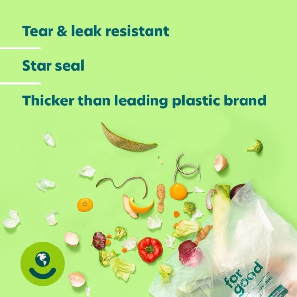 Compostable 4 Gallon Small Biodegradable Bin Liner – Extra Strong, Tear and Leak Resistant Trash Bags, 4 Gallon - Image 2