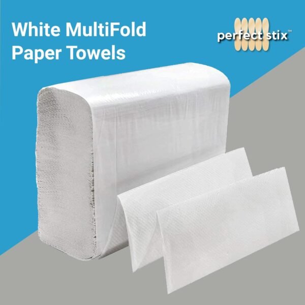Perfect Stix White MultiFold Paper Towels. Case pack of 2000 count - Image 2