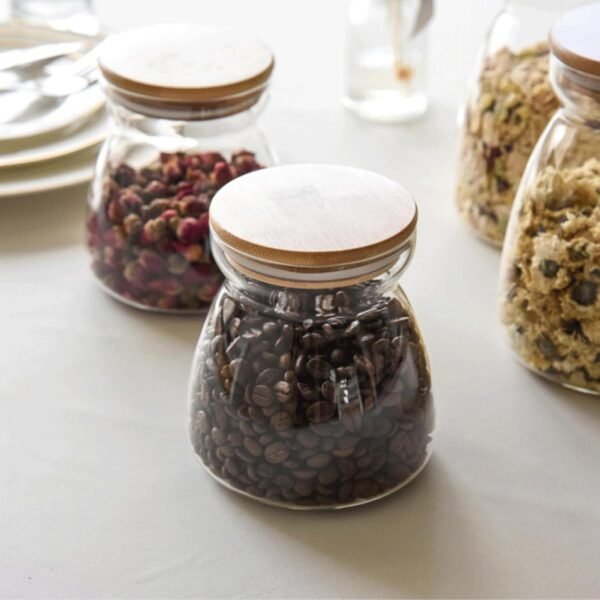 Sealed Canisters Jars Airtight Candy Sugar Bowls with Lid Bin Dinnerware Cookie Jar Food Containers with Lids Clear Snack Electric Food Storage Containers Flour Container Wooden - Image 5