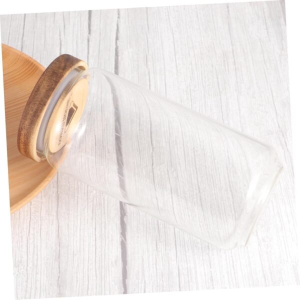 Grain Container Basket Bar Bell Jar Clear Candy Containers Mason Jar Lids Cereal Keeper Can Storage Jars with Clamp Lids Containers with Lids Containers for Food Candy Jar - Image 7