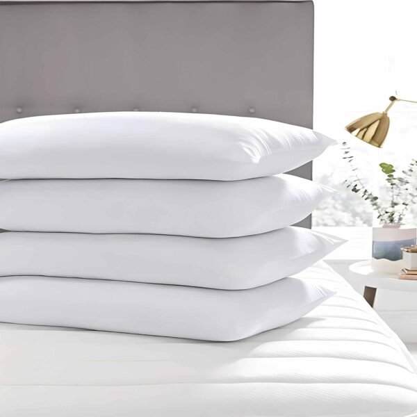 Ultra Thin Flat Soft Bed Pillows Standard Size Set of 2 Pack for Sleeping 20"x26", Hypoallergenic Skin Friendly Machine Washable - Image 4