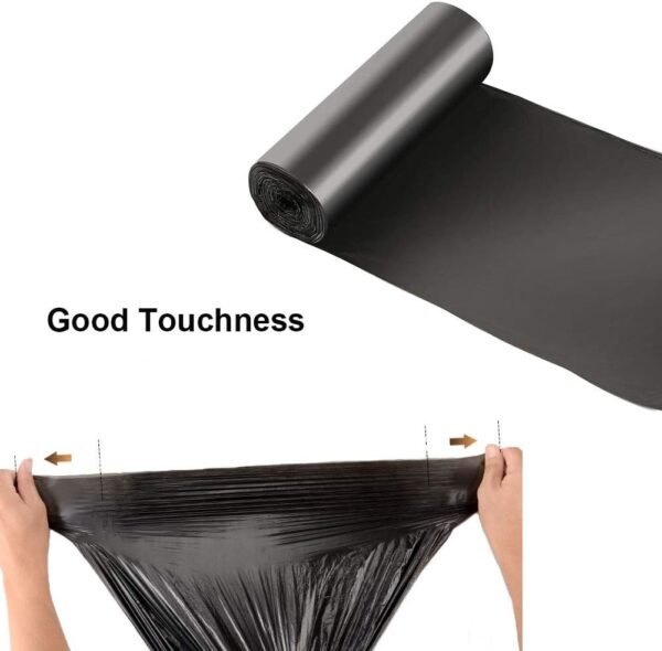 4-6 Gallon Recycled Trash Bags Biodegradable Trash Bags Compostable Garbage bags Recycling bags Degradable Waste basket Liners Bags for Bathroom Kitchen Bedroom Living Room Office (Black, 100 Counts) - Image 3