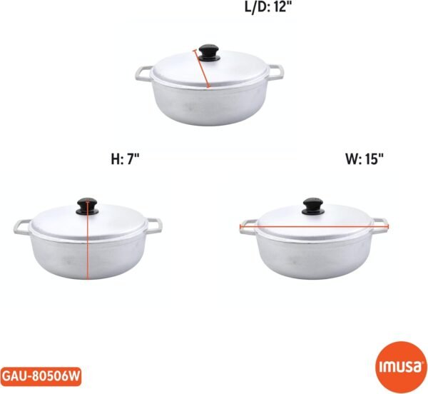 IMUSA 7.5 Quart Traditional Natural Made in Colombia Caldero with Lid for Cooking and Serving,Silver - Image 8