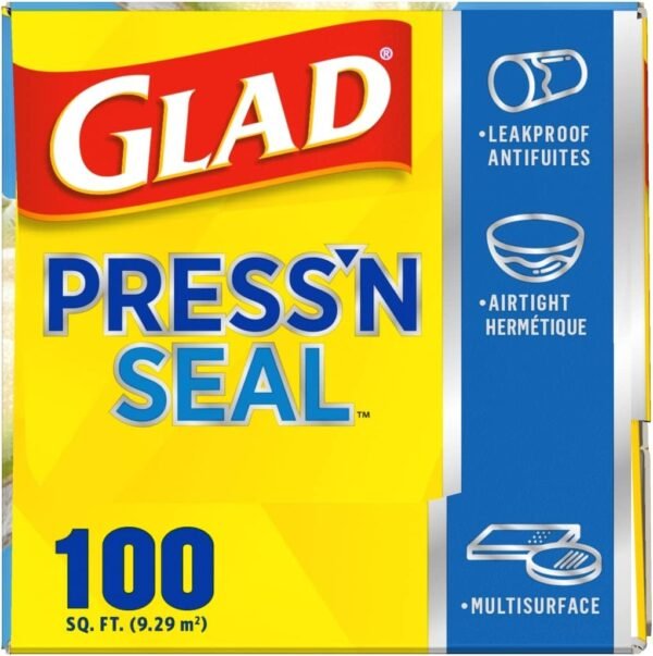 Glad Press'N Seal Plastic Food Wrap, 100 Square Foot Roll, Pack of 3, (Package May Vary) - Image 12
