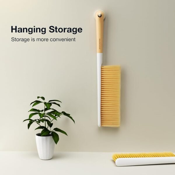 Hand Broom Cleaning Brush, Soft Bristle Dust Brushes with Wood Handle, Household Cleaning Brushues for Car, Carpet, Garden, Clothes, Various Furniture Such As Beds, Sofas (Natural) - Image 6