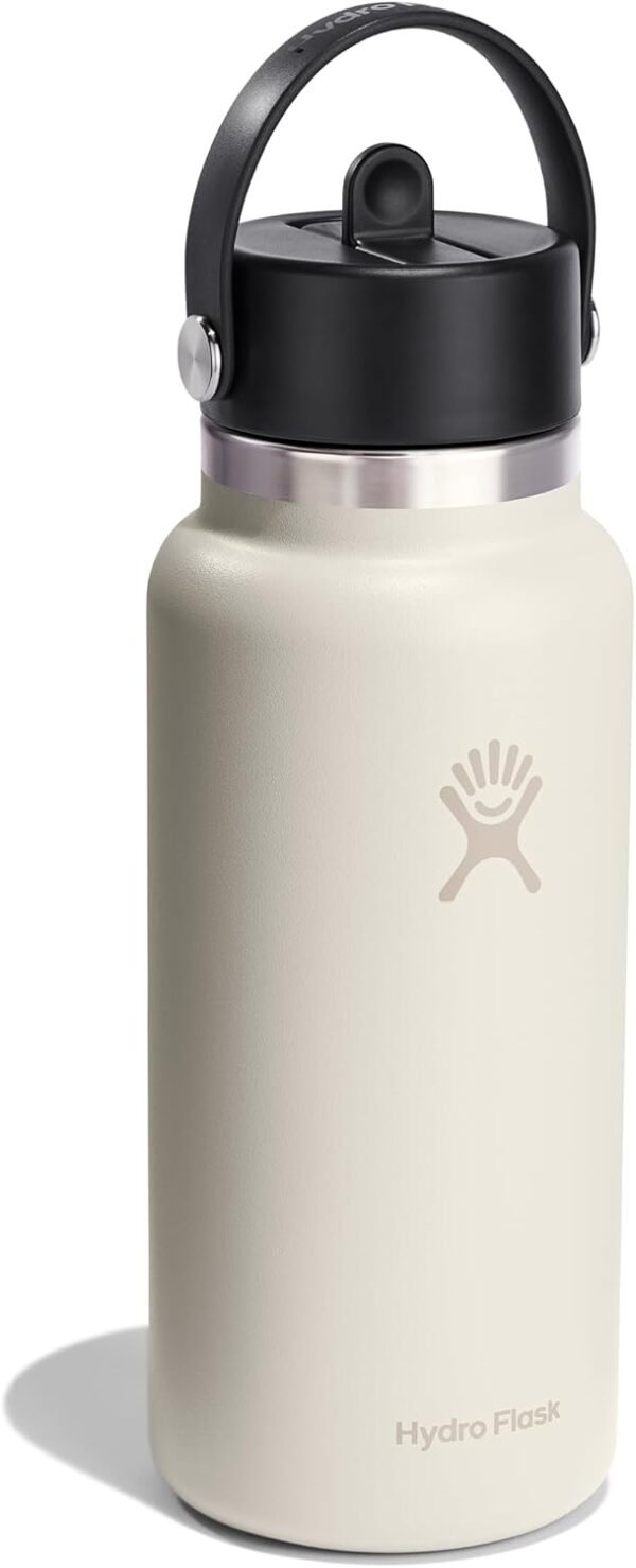 HYDRO FLASK Wide Mouth vacuum insulated stainless steel water bottle with leakproof closeable straw lid for cold water drinks, sports, travel, car and school - Image 2