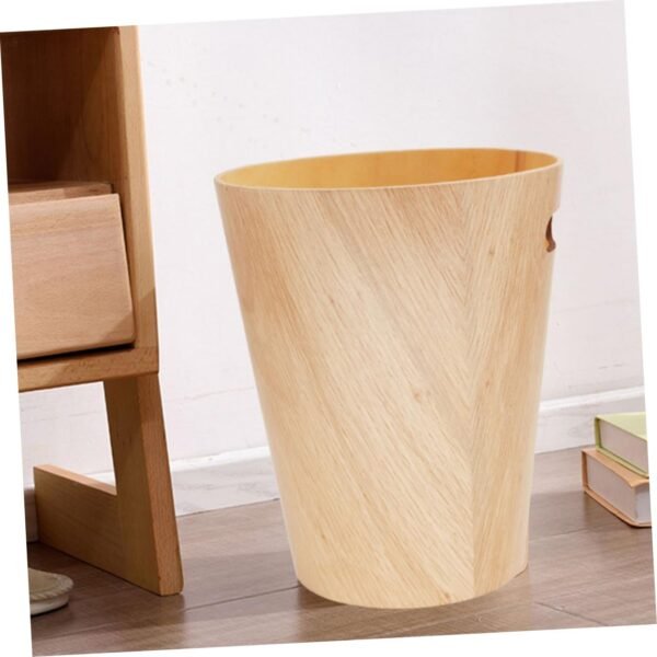 Dual Kitchen Bin Bedroom Desk Wastebasket Compost Bins for Kitchen Wooden Garbage Can - Image 5