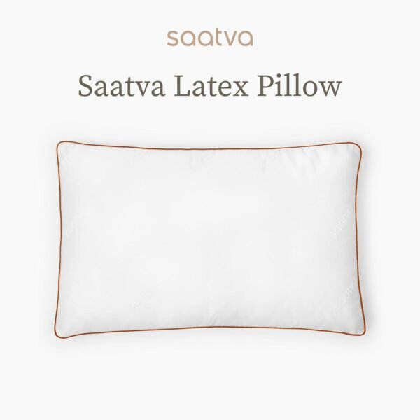 Saatva Latex Pillow - Standard Loft (4” - 5”) - Hypoallergenic Pillow with Shredded Latex Core - Breathable - Machine Washable Organic Cotton Cover - Queen (28"x16") 1 Pack - Image 2
