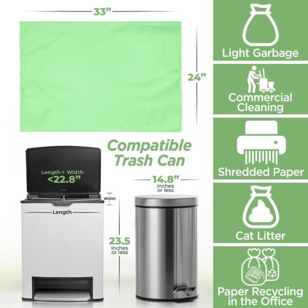 ToughBag 13 Gallon Trash Bags (100 Count) - Kitchen Trash Bags, Green Recycle Bags 13 Gallon - Image 2
