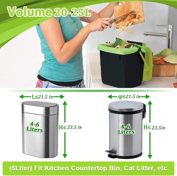 Small Trash Bags 4 Gallon 丨 100 Count 4 Gallon Trash Bag for 4-6 Gallon Trash Can Liners丨 Small Garbage Bags for Office Bedroom Bathroom Kitchen Household - Image 3
