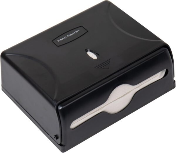 Mind Reader Paper Towel Dispenser, Tri-Fold Towel Holder, Restroom, Wall Mount, Bathroom, 10.25"L x 3.75"W x 8"H, Black - Image 5