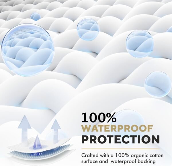 MATTSHIELD Ultimate 3-Piece Kit - Bed Bug-Proof Mattress Cover King + 2 Pillow Protectors - Organic Cotton Terry Top - 6 Sided Waterproof Mattress Protector Zippered - Breathable & Skin-Friendly - Image 8