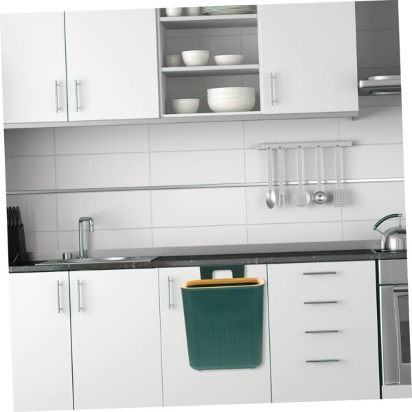 Wall Mounted Trash Can Compost Bin Kitchen Basket Trash Bin Countertop Fridge Can Dispenser Pop Kitchen Garbage Bin Garbage Can Outdoor Dustbin Food Waste Bin Tilt - Pp Green - Image 5