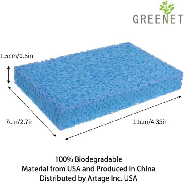 Cellulose Sponges Kitchen, for Washing Dishes, in Bulk, 24 Pack (3 Count x 8 Individually Wrapped + 2 Free Scouring Pads), 100% Natural Biodegradable - Image 3