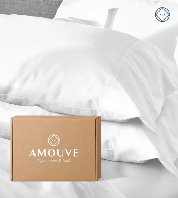 300 Thread Count 100% Organic Cotton Pillowcase - Set of 2, GOTS Certified, Hypoallergenic Soft Breathable for Skin and Hair, Luxury Bedding, Standard (White) - Image 3