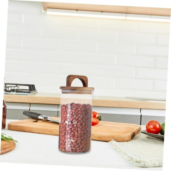 SECFOU Coffee Sugar Container Clear Food Canisters Meal Prep Containers with Lids Kitchen Canisters Cookie Containers with Lids Spice Jars with Labels Cereal Storage Containers Bins Glass - Image 3