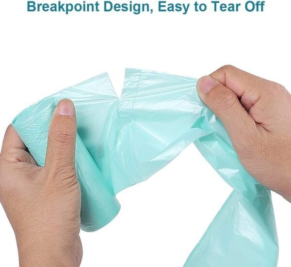 1.2 Gallon Biodegradable Trash Bags Small Trash Bags Unscented Garbage Bags Compostable Wastebasket Can Liners for Bathroom,Home, Office , Baby diaper(Emerald, 125 Count (Pack of 1)) - Image 3