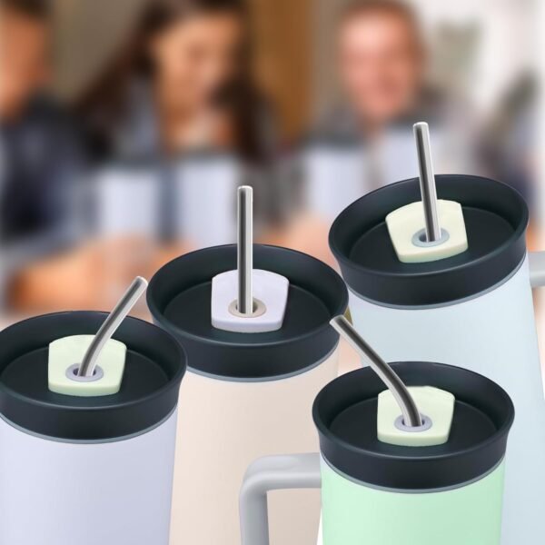 Stainless Steel Straws for Owala Insulated Bottle 40oz Tumbler 6x Metal Replacement Straws with Cleaning Brush for Owala 40oz Long Straws Reusable Drinking Accessories - Image 7