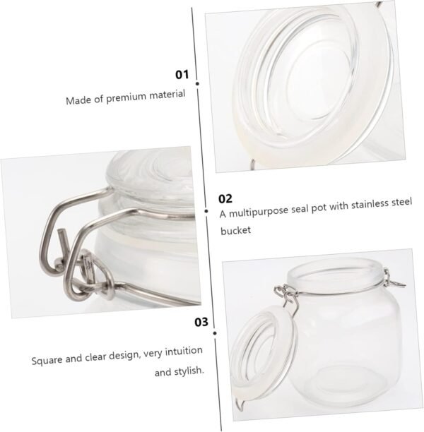 STOBAZA Glass Seal Jar Canister Balm Storage Containers with Lids Kit Bins Bar Tin Sealer Airtight Proofing Clear Mason Jar Lids with Spout Leak Mini Foil Bento Machine Sealed Sealing Cups - Image 9