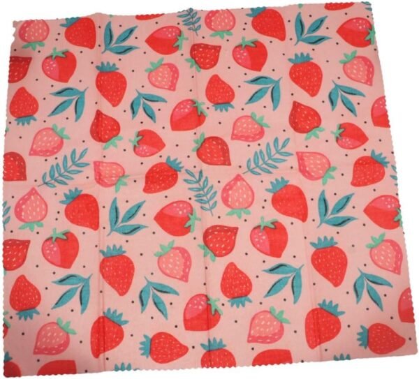 Reusable Beeswax Wrap,Beeswax Food Wraps,Cotton Food Wraps 3 Pack S/M/L Strawberry Patterns Beeswax Wrap,Zero Waste, Plastic-Free Food Storage - Image 3
