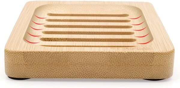 Anwenk Bamboo Wooden Soap Dish, Bar Soap Holder Soap Tray for Shower Bathroom Kitchen Sink Drainer - 2 Pack (Natural Color) - Image 3
