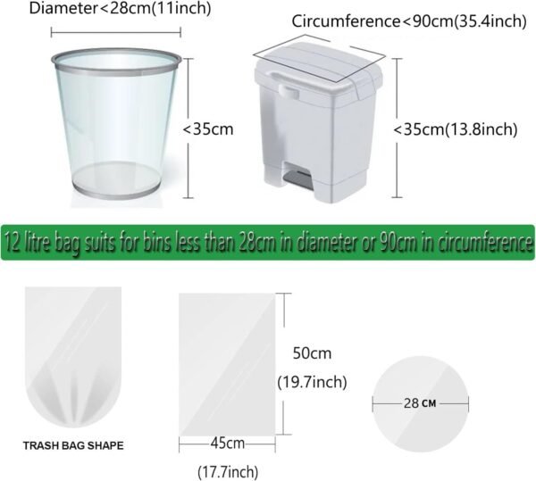 Small Trash Bags Food Waste Bags, Mini Garbage Bags Strong Bathroom Bin Liner Recycle Rubbish Bag for Home Kitchen Office Pet (2.6 Gallon-100 Count White) - Image 5