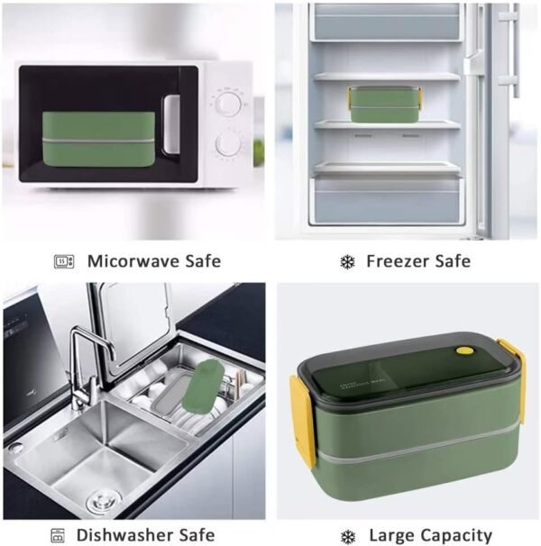 NatraProw Bento Box Lunch Box Set for Adults, Leak Proof, Portion Control, Microwave Safe, BPA Free, Durable Polypropylene - Image 6