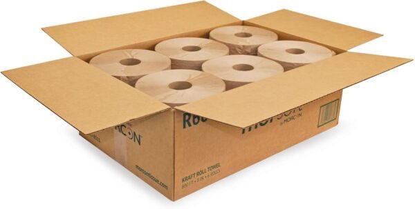 Morsoft by Morcon Paper R6800 Universal Hardwound Roll Towels, 100% Recycled Fibers, 6 Rolls X 800 ft Brown Paper Towels - Image 5