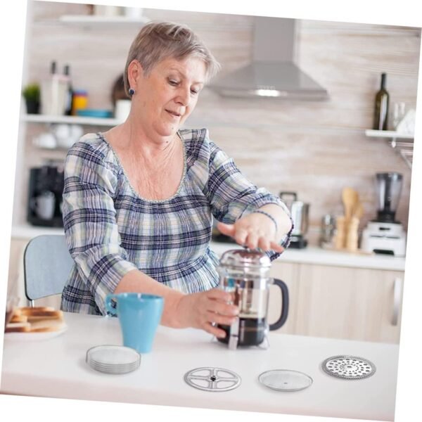 6pcs Coffee Machine Filter Coffee Filters Filters Coffee Concentrate Mesh Strainer Coffee Machine Strainer Mesh Reusable Coffee Filter Stainless Steel Coffee Filter - Image 8