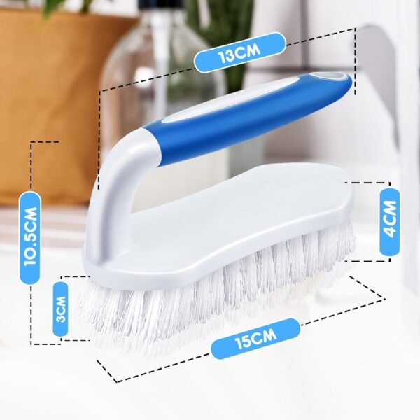 Lallisa 12 Pcs Scrub Brush for Cleaning Comfortable to Grip Heavy-Duty Brushes Bulk with Handle Flexible Stiff Bristles Scrubber Brush for Shower Carpet Kitchen Floor Tiles (Blue) - Image 2