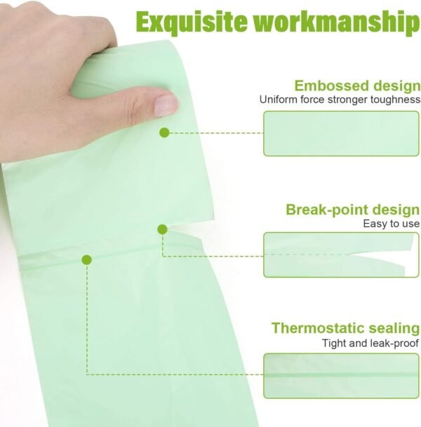 1.2 Gallon Small Trash bags Mini Bathroom Garbage Bags Fit 4.5 Liter Trash-Can-Liners for Bathroom Kitchen Office (150 Counts,Green) - Image 3
