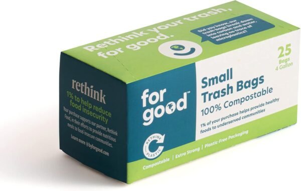 Compostable 4 Gallon Small Biodegradable Bin Liner – Extra Strong, Tear and Leak Resistant Trash Bags, 4 Gallon - Image 8