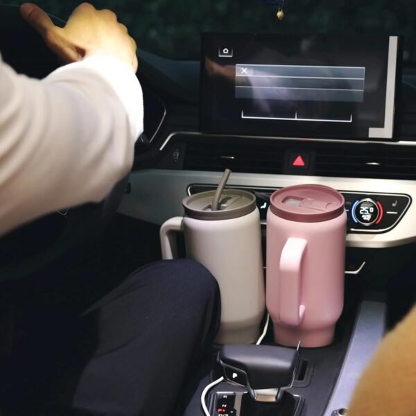 BOTTLE BOTTLE 40 oz Tumbler with Handle and Straw,Stainless Steel Vacuum Travel Mug,Car Cup with Straw, Stainless Steel Vacuum Water Bottle for Gifts Party Office Coffee (Pink) - Image 5