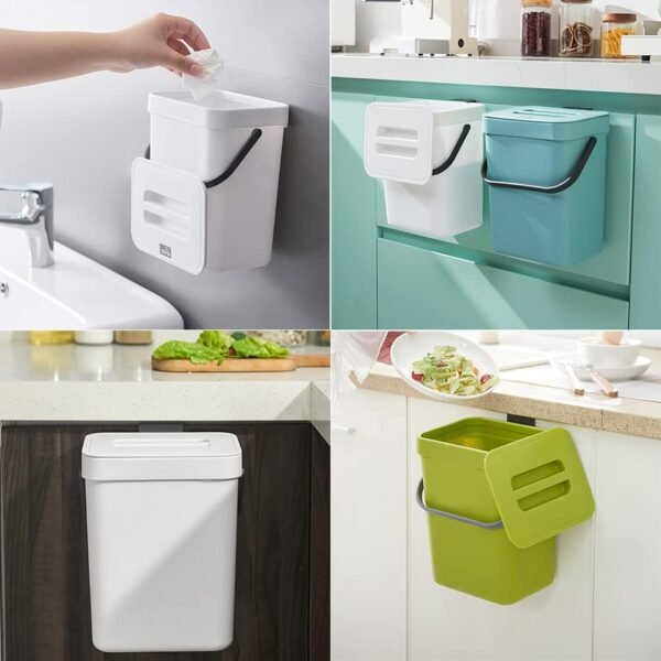 3L Small Kitchen Compost Bin Kitchen Waste Bin Household Countertop Container with Lid for Rubbish Composter (2) - Image 6