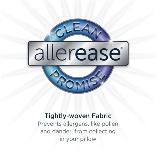 AllerEase Organically Grown Soft Cotton Odor Neutralizing Allergy Defense Bed Pillow- Standard/Queen- 2 Pack - Image 3