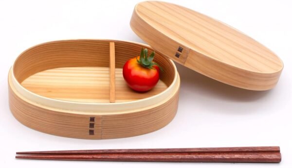 Bentowappa A-52-273387 Wooden Lunch Box, Cedar Wood, Approx. 6.3 x 3.9 inches (16 x 10 cm), Lunch Box, Single Tier, Natural - Image 4