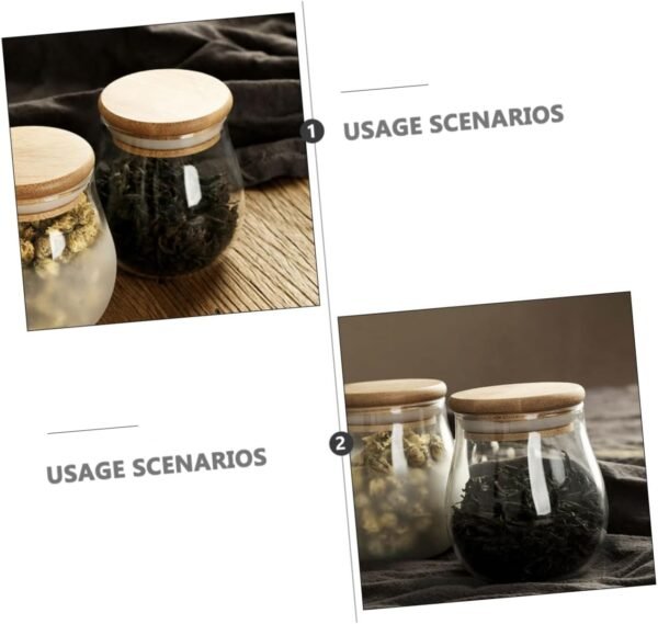 1pc Glass Tea Tea Coffee Sugar Canisters Spice Jars Overnight Oats Jar Pantry Storage Containers Food Storage Containers Glad Clear Container Cup Air Rice Dispenser Lid White - Image 9