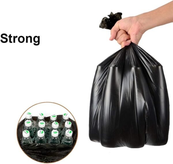 4-6 Gallon Recycled Trash Bags Biodegradable Trash Bags Compostable Garbage bags Recycling bags Degradable Waste basket Liners Bags for Bathroom Kitchen Bedroom Living Room Office (Black, 100 Counts) - Image 4