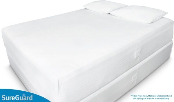 Set of 2 Standard Size SureGuard Pillow Protectors - 100% Waterproof, Bed Bug Proof, Hypoallergenic - Premium Zippered Cotton Covers - Smooth - Image 5