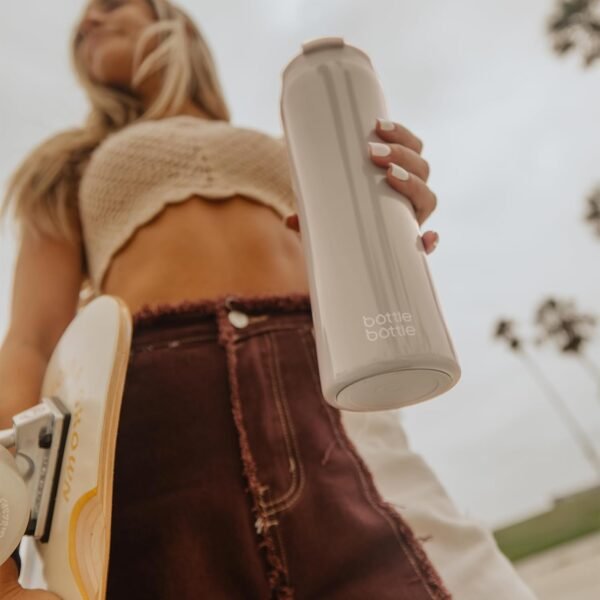 BOTTLE BOTTLE Insulated Water Bottle Coffee Tumblers with Dual-use Lid and Straw Double Walled Iced Travel Coffee Mug for Woman and Man 24oz Stainless Steel Tumbler with Handle - Image 8