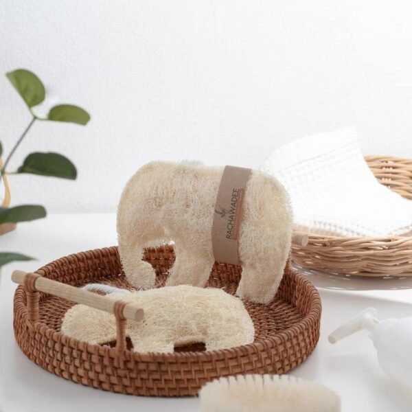 Thai Elephant Shaped Fancy Luffa,Natural Loofah Sponge Exfoliating Body Scrubber, Loofah Shower Pad, Eco-Friendly and Biodegradable,Bath and Spa for Men Women (2 Pack) - Image 9