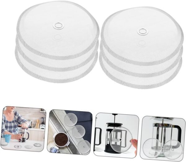6pcs Coffee Machine Filter Coffee Filters Filters Coffee Concentrate Mesh Strainer Coffee Machine Strainer Mesh Reusable Coffee Filter Stainless Steel Coffee Filter - Image 9