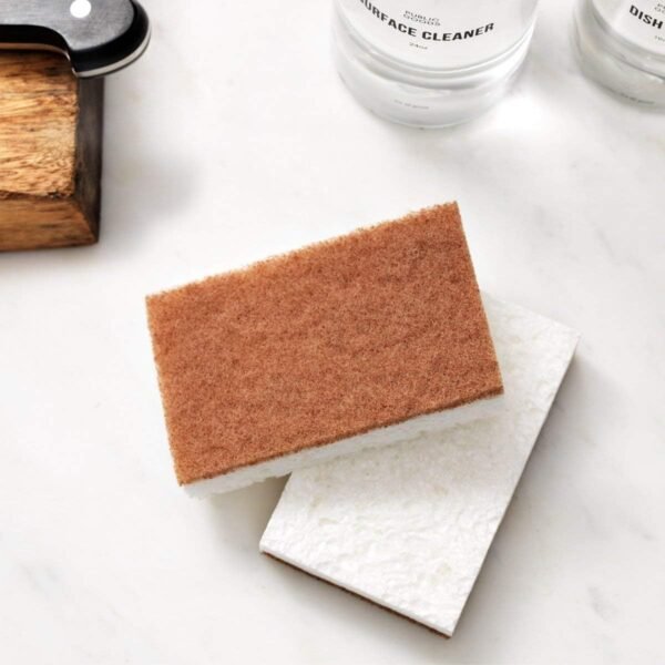 Eco sponges 2 Types Natural Plant Based Scrub Sponge 8 Pack Palm Fiber Scrubbing Sponge with Non Scratch Compostable Sponges Durable No Odor Kitchen Scrubber Eco Friendly Kitchen sponges - Image 7