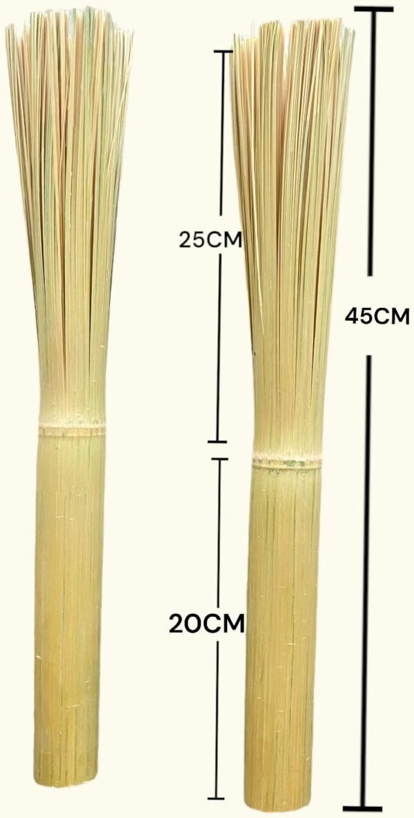 2 Pack Bamboo Brush, Kitchen Cleaning Brush, Kitchen Pan Brush, Pan Handle Cleaning Brush, Pan Brush, Handmade Long Handle Cleaning Brushes Natural Bamboo Brush