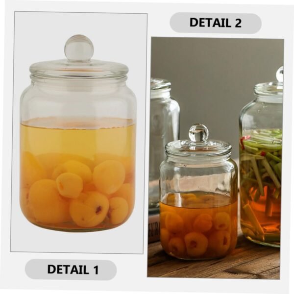 Zerodeko 2sets Glass Jar Jars Sugar Food Storage Containers with Lids Biscuit Canisters Airtight Coffee Container Measuring Cups Bottle Airtight Container Pickle Flip Jar Condiment 2pcs*2 - Image 5