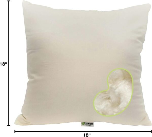 Bean Products Kapok Pillow - 18 x 18 Euro Size, Organic Cotton, Vegan, Premium Quality - Made in USA Neck Bed Body Floor Cushion Insert Couch Throw Bolster - Organic Eco Friendly Fabric and Fill - Image 8