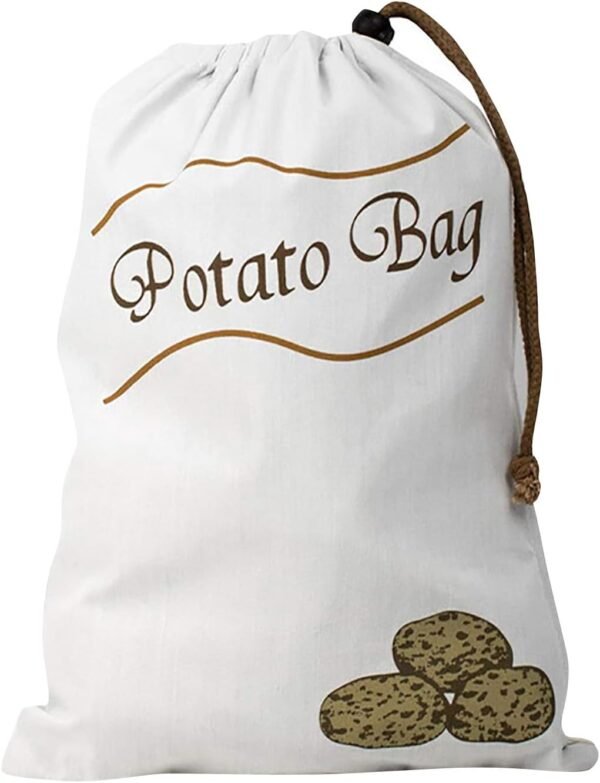 Onion and Potato Bag Drawstring Design Storage Bag Storage Bag Odor | Refrigerator Organizer Vegetable Storage Bags Organizer Reusable Grocery Vegetables Bag Reusable Refrigerator (Brown, 36x26x2)